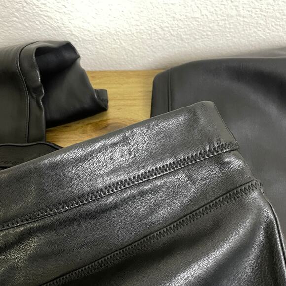 Free People Black Vegan Leather Leggings Pull On High Waist Womens Size 29 NWT - Picture 8 of 12